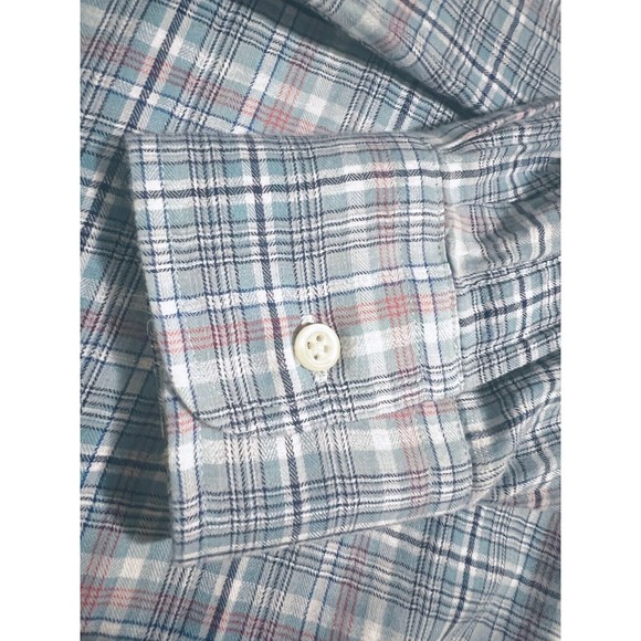 Peter Millar Collection Mens XL Blue Plaid Long Sleeve Button Down Casual Shirt - Picture 5 of 7
